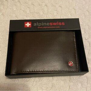 Alpine‎ Swiss Dark Brown Leather Card Holder